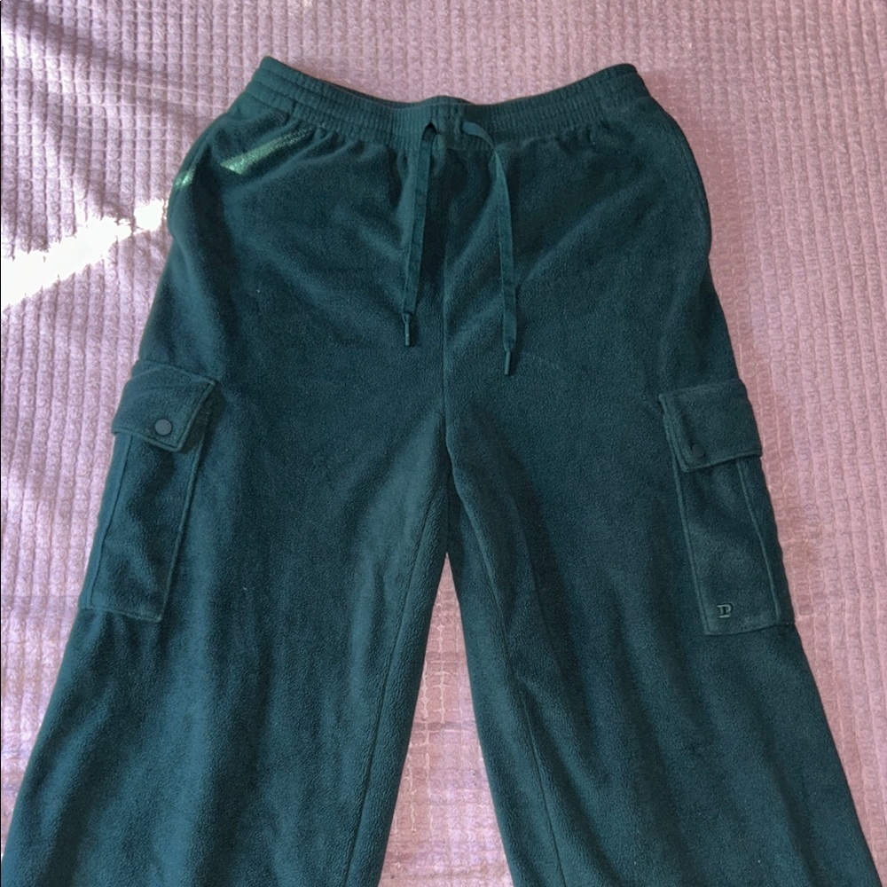 PINK Victoria's Secret Forest Green Cargo Fleece Sweatpants